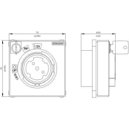 8UD1900-0NC01 Siemens Zylinderschloss KABA mit Sichtblende, Standard mit Türö Produktbild Additional View 2 L