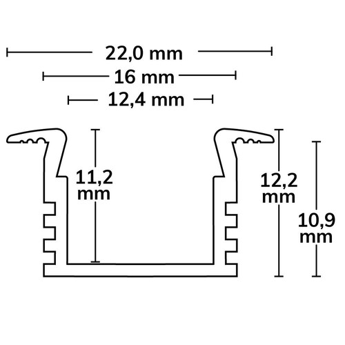 115938 Isoled LED Einbauprofil MAXI-EB V2, eloxiert L: 200cm Produktbild Additional View 1 L