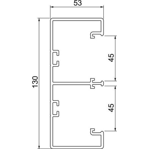 6113200 Obo GK- 53130RW Geräteeinbaukanal Rapid 45- 2 2- zügig  Produktbild Additional View 1 L