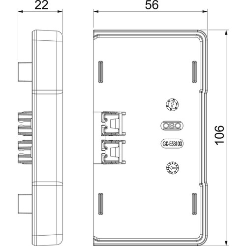 6113110 Obo GK- E53100RW Endstück für Rapid 45- 2 100 106x56x22 Polycarbonat/ Produktbild Additional View 1 L