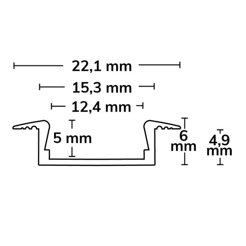 115937 Isoled LED Einbauprofil MINI-EB V2 L200cm Produktbild Additional View 1 L