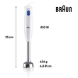 0X22111470 Braun MQ10.001MWH Stabmixer MultiQuick 1 mit Messbecher 450W weiß Produktbild 3 S