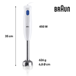 0X22111470 Braun MQ10.001MWH Stabmixer MultiQuick 1 mit Messbecher 450W weiß Produktbild Additional View 1 S