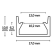 115823 Isoled LED Montageprofil GROUND- IN12, begehbar, Alu eloxiert L: 200cm Produktbild Additional View 1 S