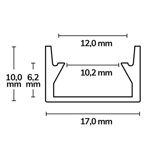 115823 Isoled LED Montageprofil GROUND- IN12, begehbar, Alu eloxiert L: 200cm Produktbild Additional View 1 L