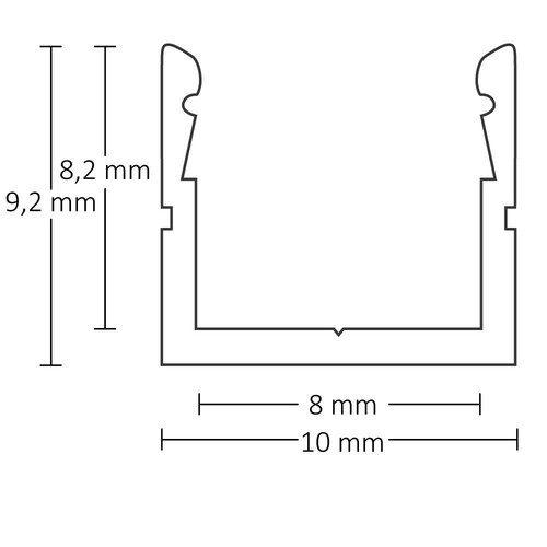 115529 Isoled LED Aufbauprofil SURF8 Aluminium eloxiert, 300cm Produktbild Additional View 1 L