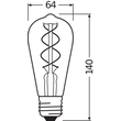 4099854091292 Osram 1906LEDISON 4W/820 230VSFILGDE27FS1 Produktbild Additional View 2 S