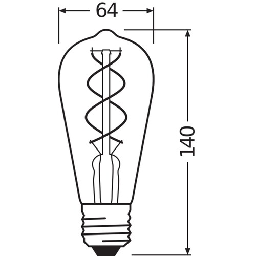 4099854091292 Osram 1906LEDISON 4W/820 230VSFILGDE27FS1 Produktbild Additional View 2 L