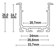 114487 Isoled LED Einbauprofil DIVE24 Aluminium weiß RAL 9010, 200cm Produktbild Additional View 1 S