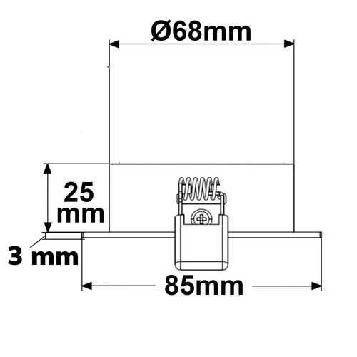 115696 Isoled Einbaurahmen eckig, Lochausschnitt 68mm, schwarz, für GU10/ Produktbild Additional View 1 L