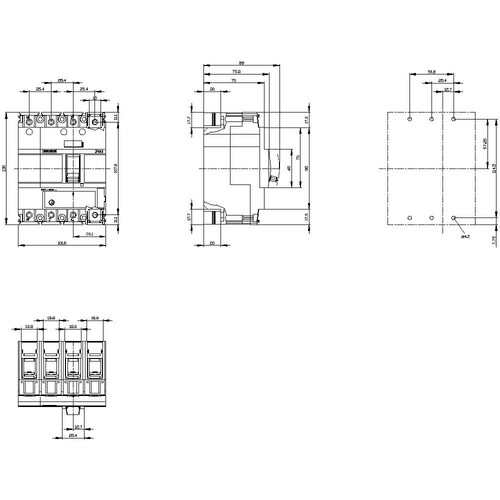 3VA11503EE460AA0 Siemens Leistungsschalter 3VA1 IEC Frame 160 Sc Produktbild Additional View 2 L