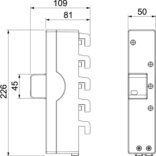 5096971 Obo MCF38- NAR- TNC LightningController Rail dreipolig 255V Produktbild Additional View 2 L