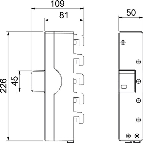 5096961 Obo MCF30- NAR- TT LightningController Rail dreipolig mit Produktbild Additional View 2 L