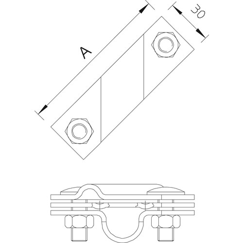 5001633 Obo 2760 20 V4A Anschlusslasche für Runddraht 20mm Edelstahl, rostfrei Produktbild Additional View 2 L