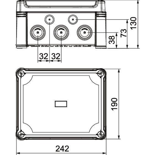2005312 Obo X16 H25 GNP5 LGR Kabelabzweigkasten Hauptleitungsabzweig Produktbild Additional View 1 L