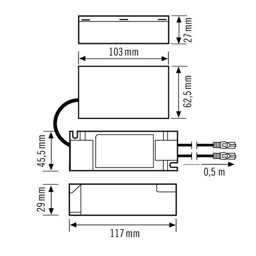 EQ10127847 Esylux DRIVER-SET TW 32W 700mA RJ45 DALI-2 DT8 Plug-and-play LED Produktbild Additional View 1 L