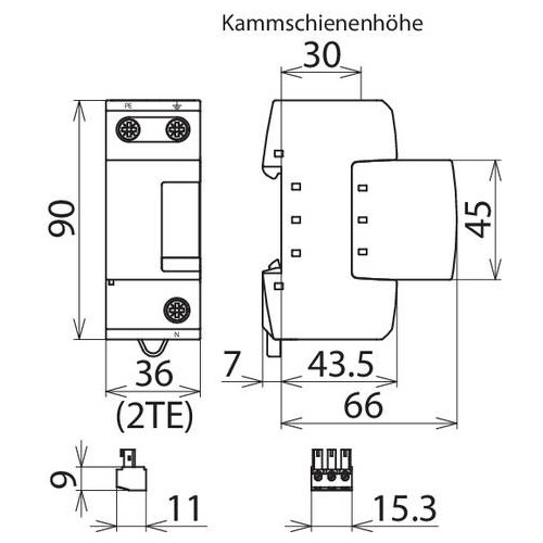 3021680 Dehn N-PE-Blitzstromableiter DEHNgap M zum Einsatz in TT-Systemen Produktbild Additional View 2 L