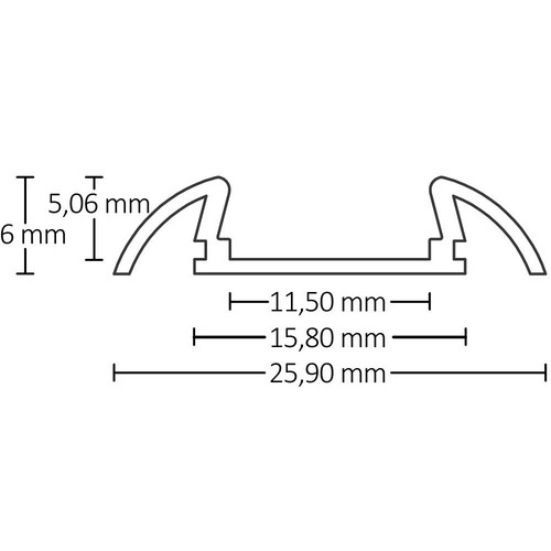 115543 Isoled LED Aufbauprofil SURF11 Aluminium eloxiert, 300cm Produktbild Additional View 1 L