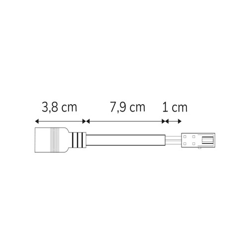 114651 Isoled Adapter Rundstecker Female auf MiniAmp Female- Buchse, 10cm, schwa Produktbild Additional View 1 L