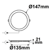 115457 Isoled LED Downlight, 9W, rund, ultraflach, blendungsreduziert, weiß, w Produktbild Additional View 1 S