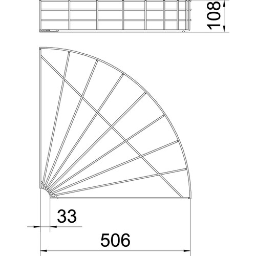 6002382 Obo GRB 90 150 G Gitterrinnenbogen 90° 105x500 Stahl gal Produktbild Additional View 1 L