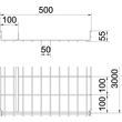 6006458 Obo GRM-T 55 500 G Gitterrinne GRM mit 1 Trennsteg 55x500x3000 Stahl g Produktbild Additional View 1 S