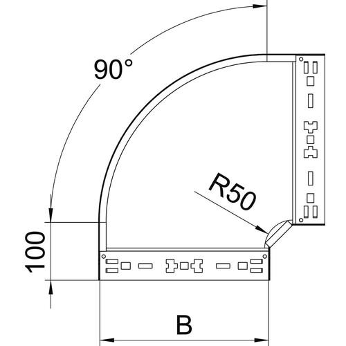 6041520 Obo RBM 90 860 FT Bogen 90° mit Schnellverbindung 85x600 Stahl tauchfeu Produktbild Additional View 1 L