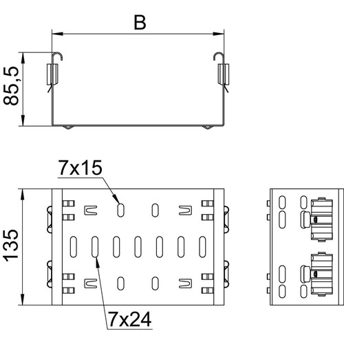 6065818 Obo FVM 840 DD Formteilverbinder mit Schnellverbindung 85x400 Stahl band Produktbild Additional View 1 L