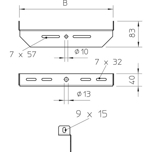 6358856 Obo MAHU 300 FS Mittenabhängung universal B300mm Stahl bandverzinkt Produktbild Additional View 1 L