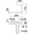 6363865 Obo TPD 245 FT Wand-und Deckenbügel TP-Profil B245mm Stahl tauc Produktbild Additional View 1 S