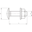 6406193 Obo FRSB 6x16 A4 Flachrundschraube mit Kombimutter M6x16 Produktbild Additional View 1 S