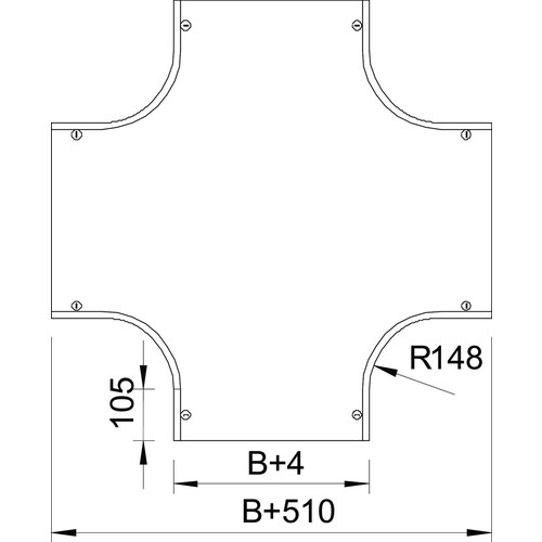 7131143 Obo DFK 400 DD Deckel Kreuzung mit Drehriegeln, für RK 400 B400mm Stah Produktbild Additional View 1 L