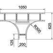 6225270 Obo LT 620 R3 A4 T-Stück für Kabelleiter 60x200 Edelstahl, rostfrei  Produktbild Additional View 1 S