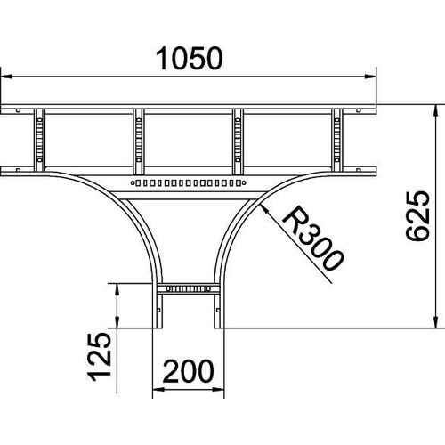 6225270 Obo LT 620 R3 A4 T-Stück für Kabelleiter 60x200 Edelstahl, rostfrei  Produktbild Additional View 1 L