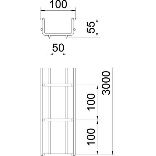 6000909 Obo SGR 55 100 A2 Schwere Gitterrinne SGR 55x100x3000 Edelstahl,  Produktbild Additional View 1 L