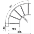 6225148 Obo LB 90 1145 R3 FT Bogen 90° für Kabelleiter 110x450 Stahl tauchfeue Produktbild Additional View 1 S