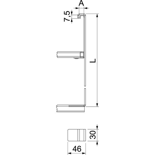 6363886 Obo AHB 22 314 FT Abhängebügel für Weitspannsysteme 46x30x314 Stahl ta Produktbild Additional View 1 L