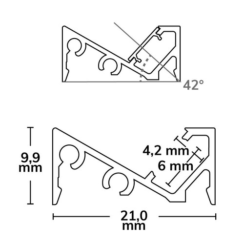 114815 Isoled LED Aufbauprofil FURNIT6 S Aluminium schwarz RAL 9005, 200cm Produktbild Additional View 1 L