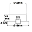 115694 Isoled Einbaurahmen rund, Lochausschnitt 68mm, Alu gebürstet, für Produktbild Additional View 1 S