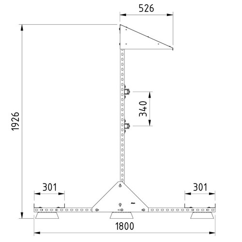 18923 Trayco RS 1500 UG Roofshelter L=1500mm, ultra galv. Produktbild Additional View 3 L