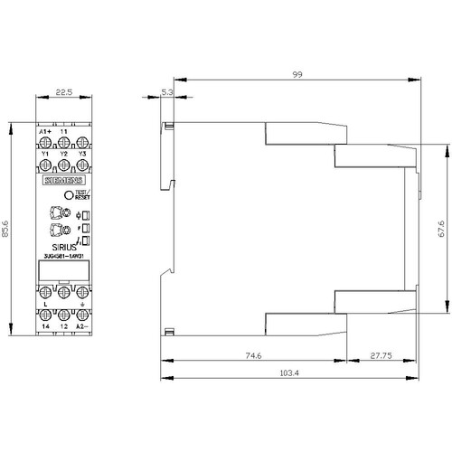 3UG4581-1AW31 Siemens Analog einstellbares Isolationsüberwachungsrel Produktbild Additional View 2 L