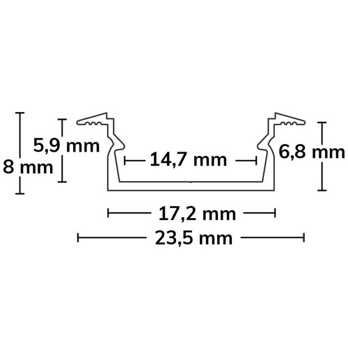 114795 Isoled LED Einbauprofil PURE14 D Aluminium eloxiert, 200cm Produktbild Additional View 1 L