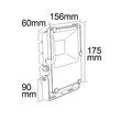 113581 Isoled LED Fluter Prismatic 20W, warmweiß, anthrazit, IP66 Produktbild Additional View 1 S