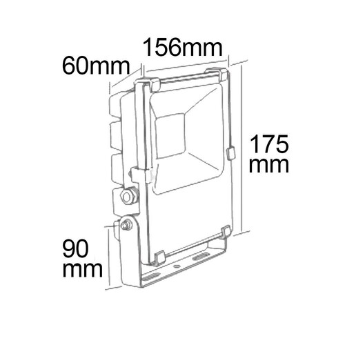 113581 Isoled LED Fluter Prismatic 20W, warmweiß, anthrazit, IP66 Produktbild Additional View 1 L