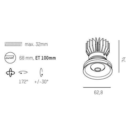 640-00101012966 Blindspot BLINDSPOT TURN R EINBAUSTRAHLER schwarz matt LED 9W Produktbild Additional View 1 L