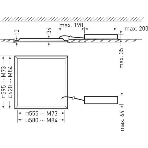 8332740 Trilux 2330 Einbauleuchte G3 S M84 PW19 36/29/ML-840 ET Panel Produktbild Additional View 3 L