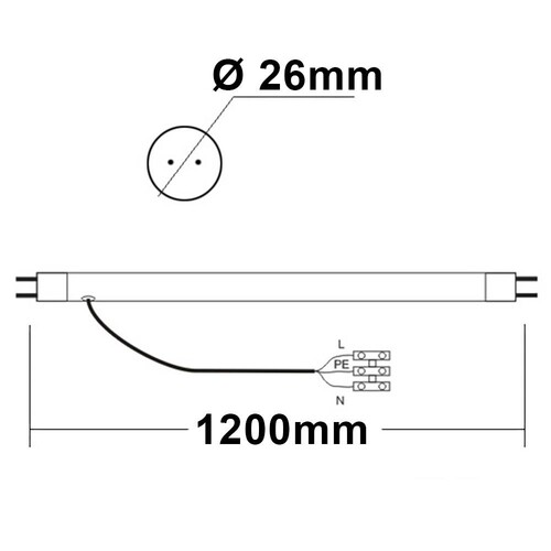 114124 Isoled T8 LED Röhre, 120cm, 22W, Highline+, kaltweiß, frosted Produktbild Additional View 1 L