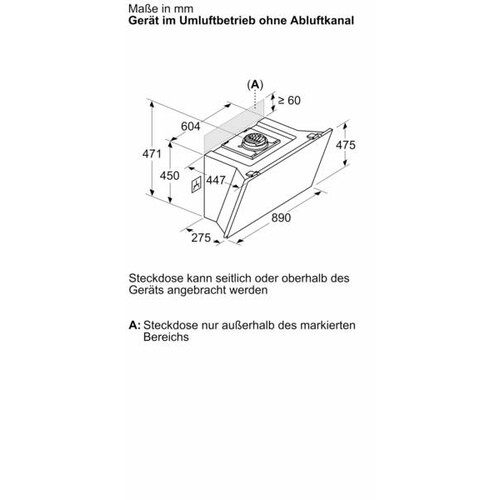 DWK91LT60 Bosch Wandesse 90cm Klarglas schwarz bedruckt Serie 8 Produktbild Additional View 5 L