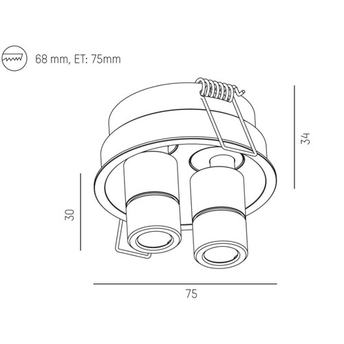 577-006020123050 Ride RIDE SPOT 2 R EINBAUSTRAHLER weiß LED Produktbild Additional View 1 L