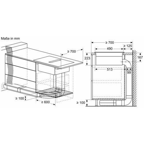 PVS611B16E Bosch Kochfeld mit Dunstabzug Induktion 60cm Rahmenlos aufliegend Produktbild Additional View 5 L